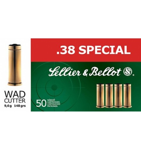 MUNICION METALICA S&B CL.38 SPECIAL WC - 148 GRS.
