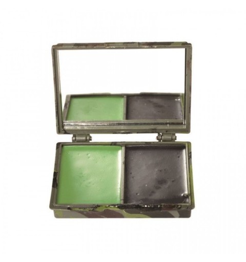 MIL TEC SET DE PINTURA FACIAL DE 2 COLORES CAMUFLAJE CON ESPEJO