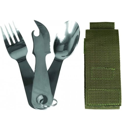 MIL TEC Cubiertos de acero inoxidable con funda