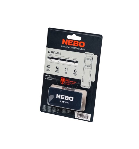 NEBO Linterna Recargable Slim Mini USB C 250 LM