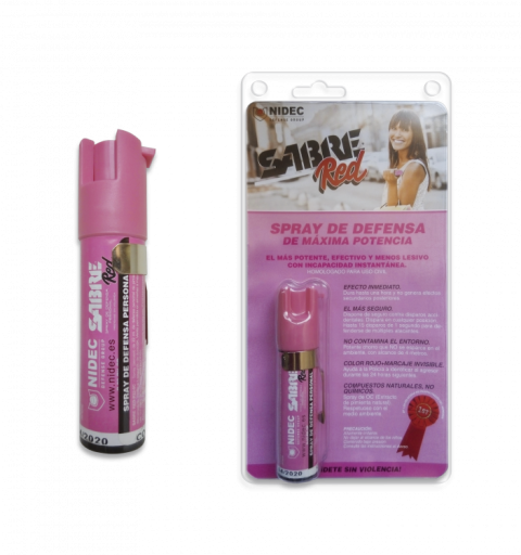 SPRAY GEL DEFENSIVO SABRE RED (22ml) HOMOLOGADO, ROSA