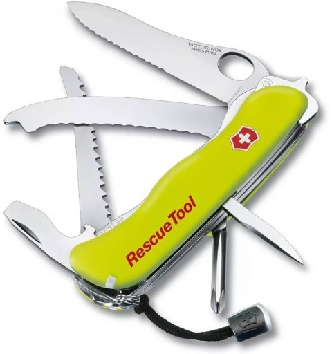 VICTORINOX NAVAJA DE RESCATE FLUORESCENTE, CON FUNDA 13 FUNCIONES