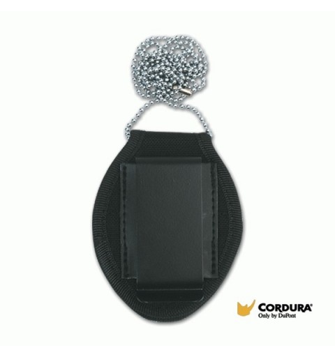 PORTA PLACA CORDURA CON CADENA Y CLIP