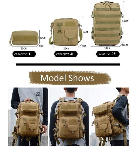 MOCHILA TACTICA 45 L 900D 42*32*25 NEGRA + BOLSILLOS DESMONTABLES