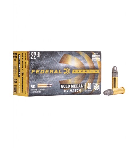 MUNICION FEDERAL GOLD MEDAL HV MATCH .22LR - 40 grains - LRN
