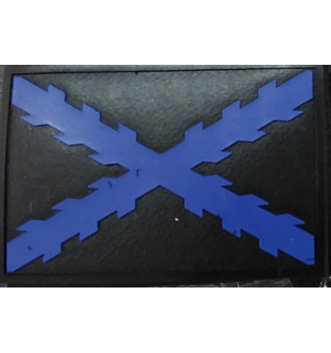 PARCHE PVC CON VELCRO CRUZ DE BORGOÑA 83 * 57 AZUL