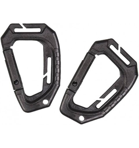 MIL TEC MOSQUETON NEGRO ABS NO ESCALADA 9,3 CM 2 UDS MOLLE