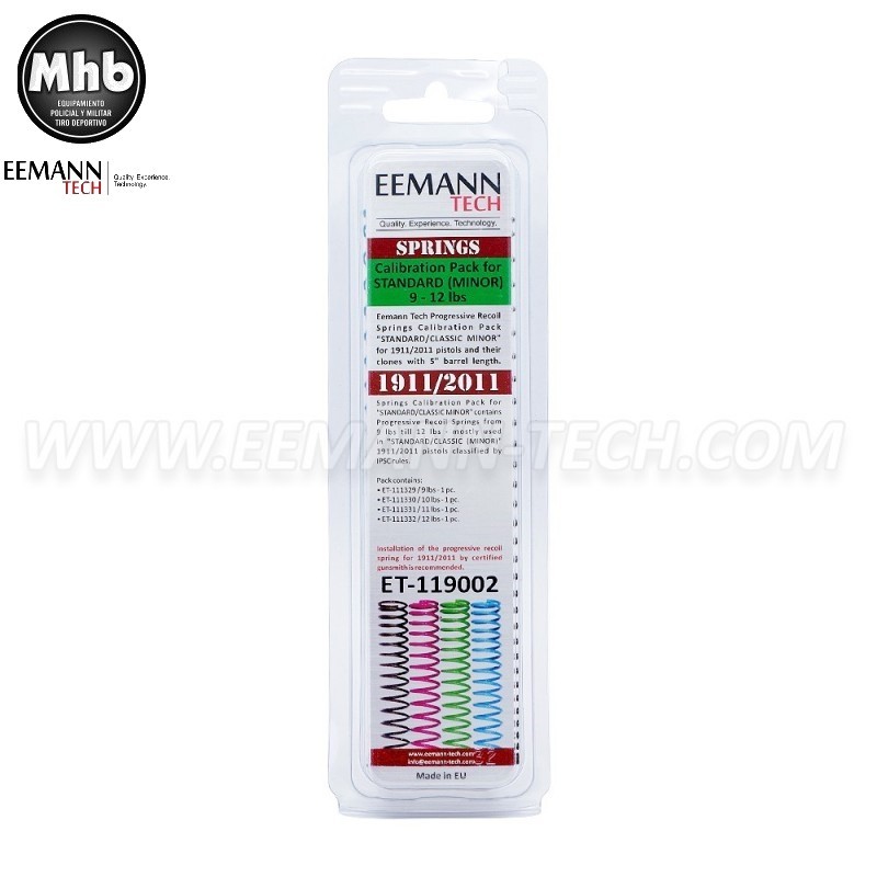 EEMANN TECH PAQUETE DE MUELLES PROGRESIVOS PARA 1911/2011 5" Y CLONES STANDAR MINOR