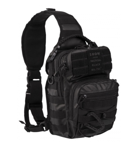 MIL TEC BANDOLERA DE ASALTO TÁCTICA NEGRA DE UNA CORREA 10 LITROS